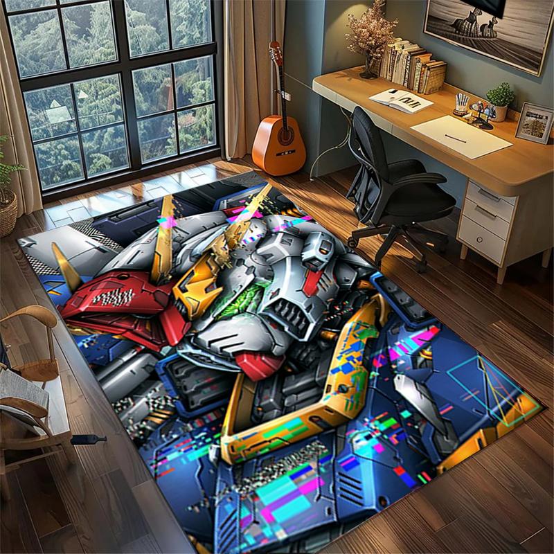 Area Rug Gundam Non Slip Washable Large Carpet Bedroom Gamer Room Home Decor