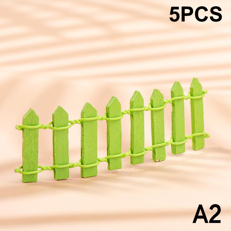 

5Pcc Mini Fence Garden And Bonsai Decoration Fairy Tale Garden Fence Wooden Decoration, Diy Handicraftproject Mini Picket Fence