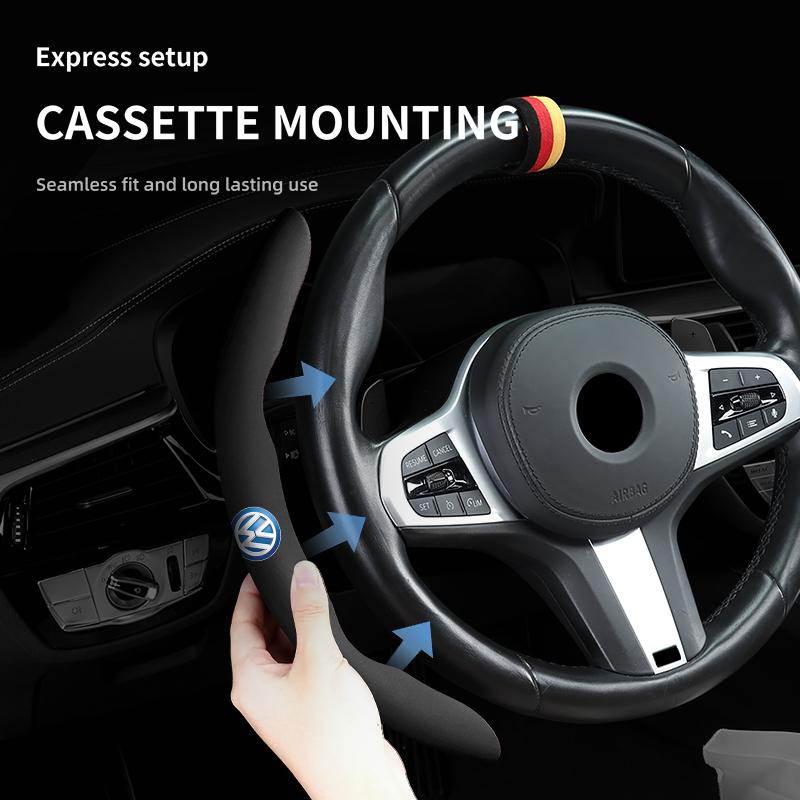 2026 saf7For Volkswagen VW Universal 2PCS Steering Wheel Cover Non-slip Comfort Grip Wheel Trim Scirocco Jetta Beetle Golf 4 5 6 Passat