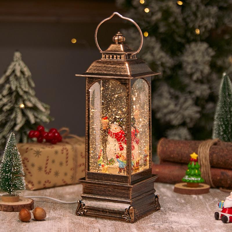 New Christmas decorations, glowing snow music box, Christmas wind lantern, Christmas gift ornaments, Santa Claus lantern