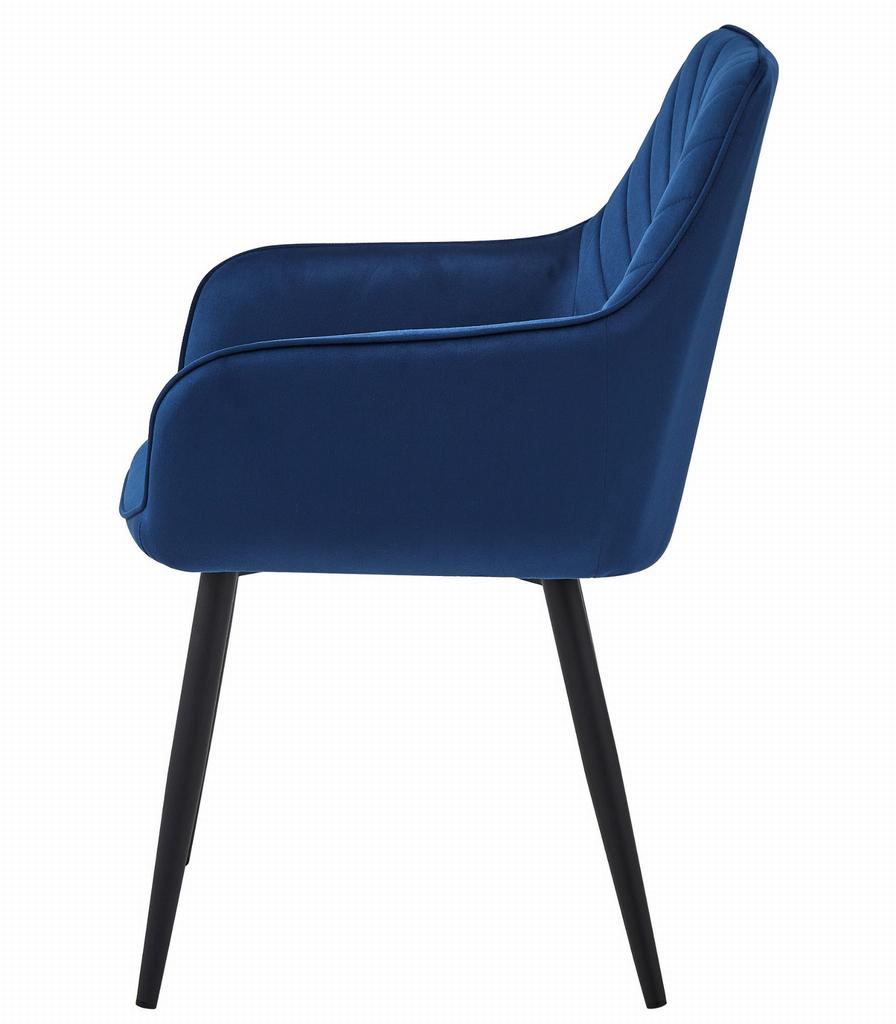 NANA chair - navy blue velvet / black legs x 2