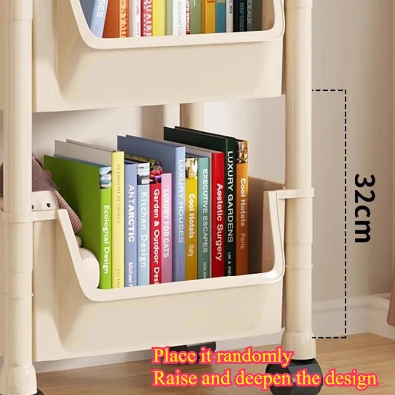 Mobile Storage Handcart Organizer Home Snack Rac Bedroom Multi-layer Storage Rack Kitchen with Wheel Cart Living Room Bookshelf