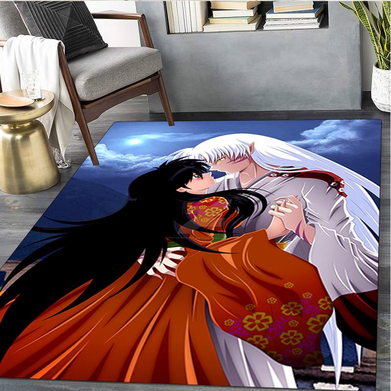 1Pc Inuyasha Print Rug - Home Decoration Carpet For Living Room Bedroom Flooring Computer Chair Area Rug