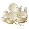 KOBACH 28-Piece Embossed Porcelain Dinnerware Set