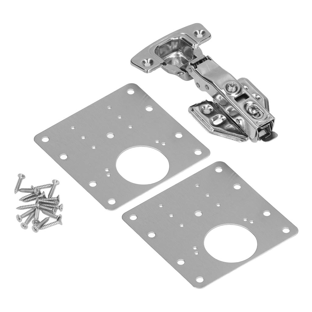 Hinge Repair Plate Stainless Steel Maintenance Accessory Set Kit for Door Cabinet