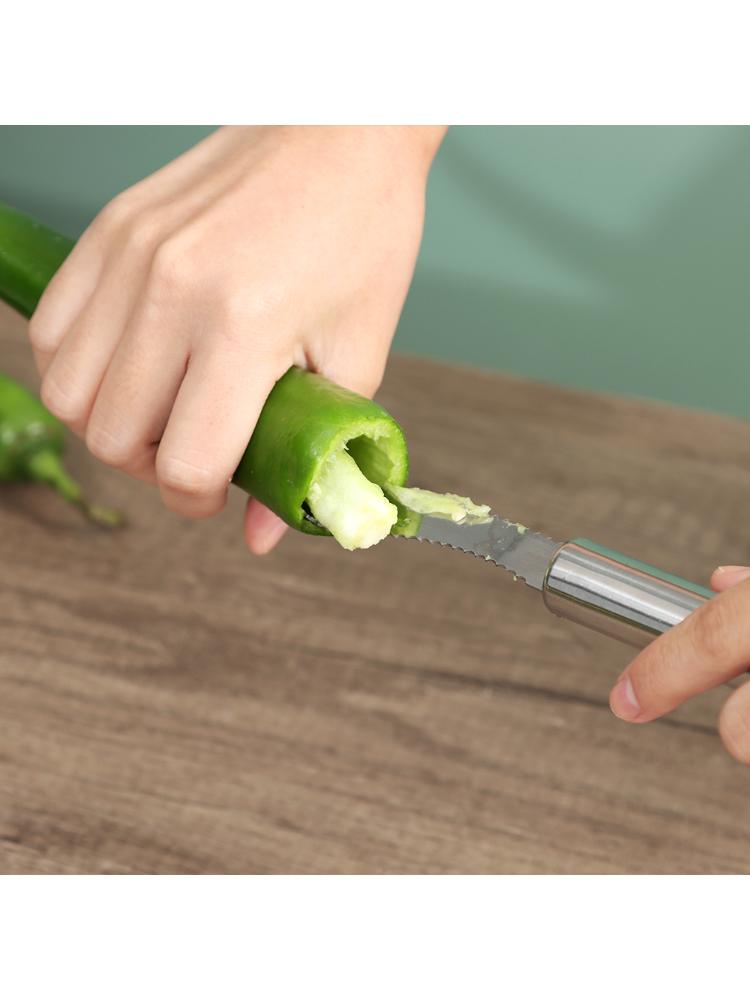 Vegetable Slicer Cutter Corers Seed Remover Tomato Pepper Stainless Steel Gadgets Fruit Device Coring Jalapeno