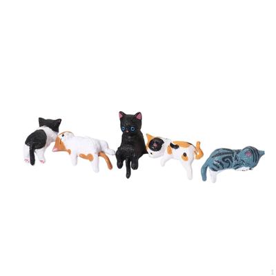 Craft Figurine Computer Decors Small Cat Statue Collectible Sculpture Figure Bookshelf Display
