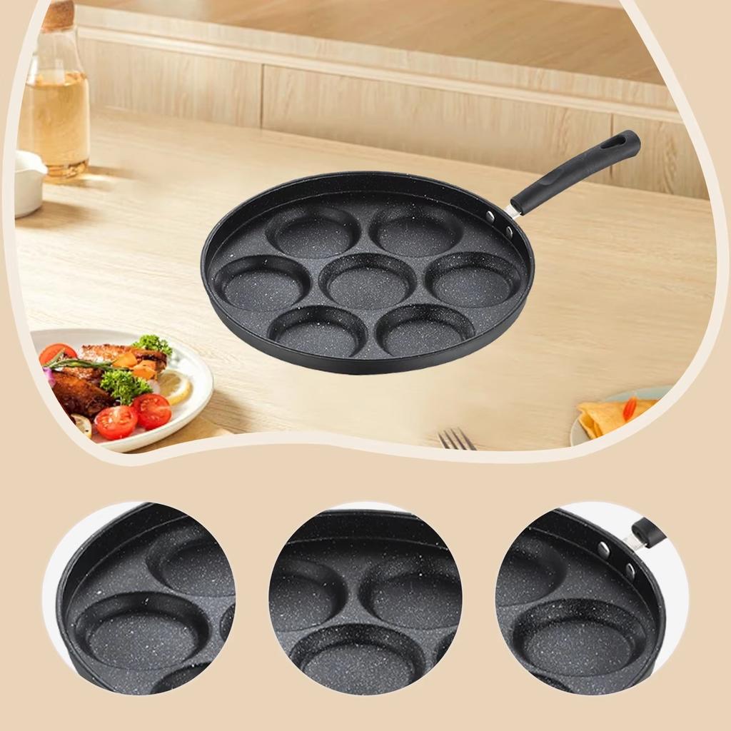 English: Non-Stick Egg Frying Pan Multi-Compartment Breakfast Grill Pan