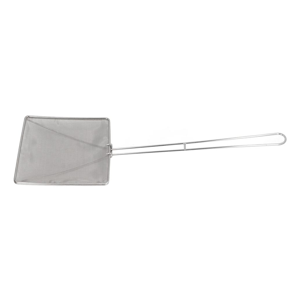 Oil Residue Shovel Strainer 304 Stainless Steel Square Fine Mesh Wok Skimmer Slotted Spoon for Cooking Frying Oil