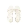 Zara Leather Flat One Strap Sandals Women sandals White 2814210001