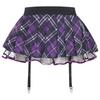 Pleated Plaid Miniskirt with Garters for Women S-XXL: Schoolgirl Cosplay Design with Tulle Lining & Elastic Waistband for Club Dance
