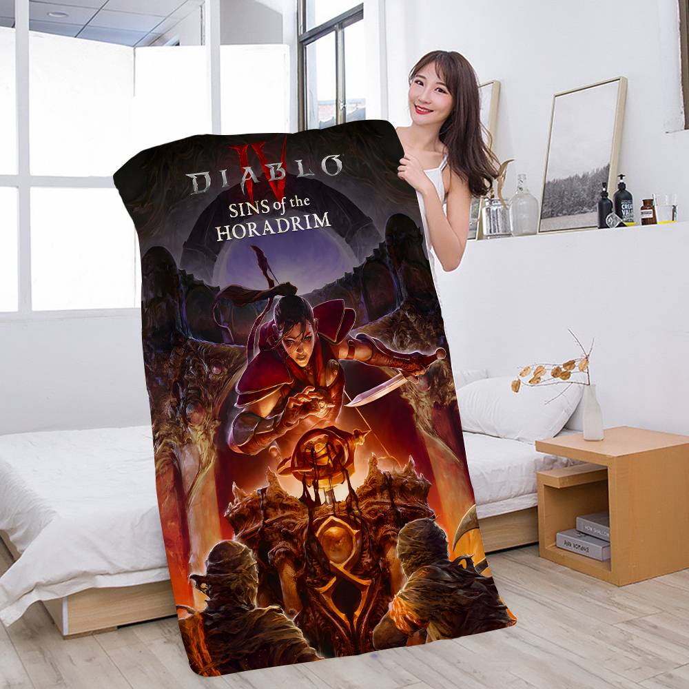 RPG Game D-Diablo 4 Bath Towel Microfiber Soft Water Absorbing Breathable For Girl Kids Decorative Cartoon Beach Towel