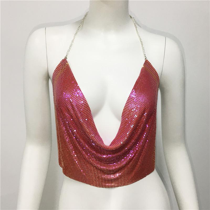 European & American Sexy Sequin Top - Women's Nightclub Party Wear 