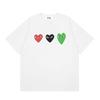 Japanese trendy brand heart-print short-sleeve T-shirt, unisex loose couple's summer casual daily versatile top