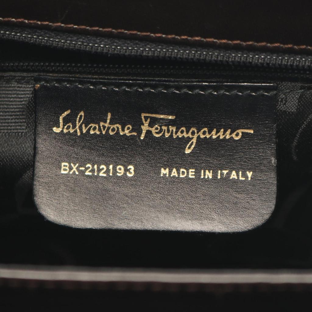 Used Salvatore Ferragamo Gancini 2WAY Handbag leather Brown Used Women