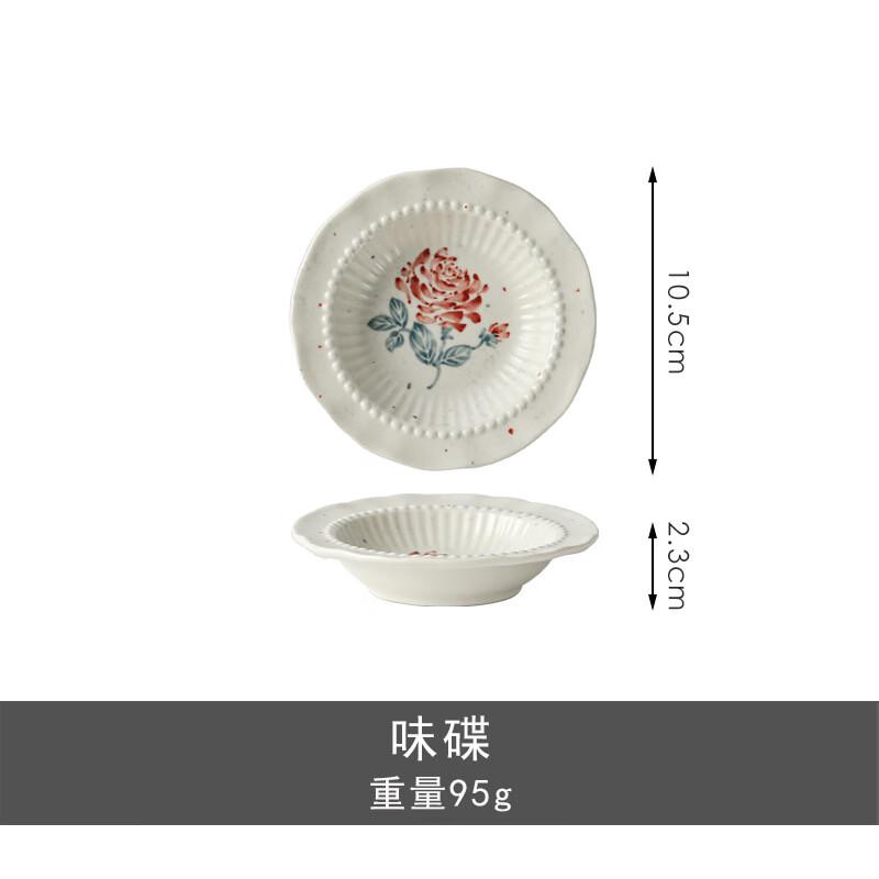 French Retro Rose Garden Embossed Dessert Plate