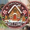 Wooden Christmas Sign with Gingerbread Man Pattern - Navidad Welcome Sign for Front Door Wall Hanging Decor - Ideal Christmas Ornament