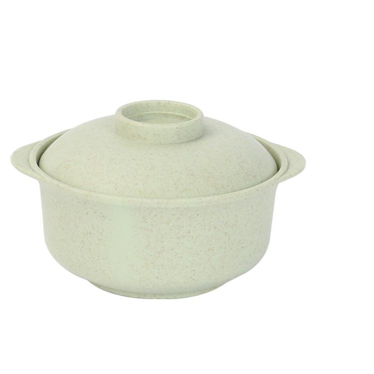 Cazuela de paja de trigo de estilo japonés, tazón de sopa para el hogar, olla de plástico
