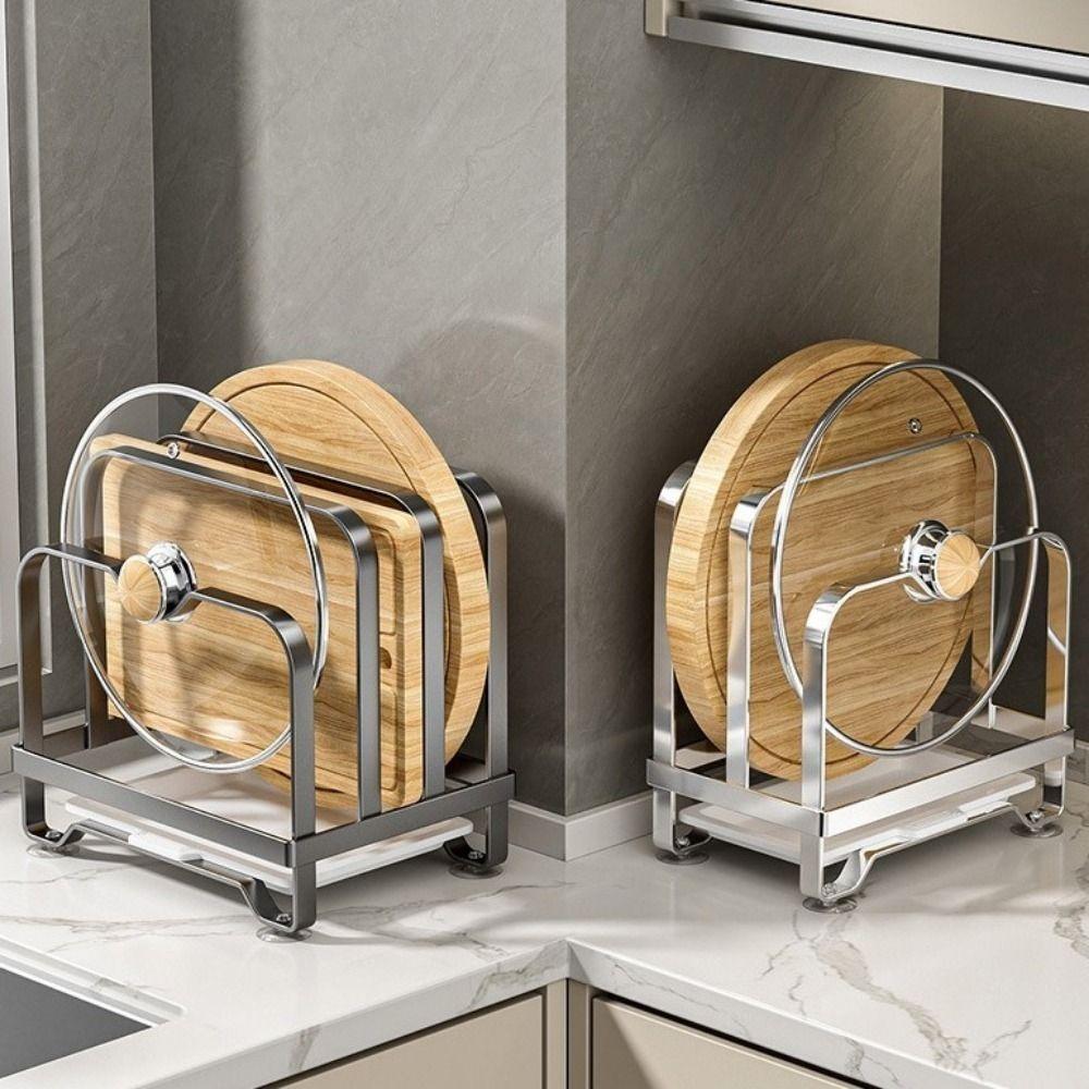 Rustproof Pot Lid Storage Rack Moisture-proof Chopping Board Organizer Chopping Board Rack  Cabinet
