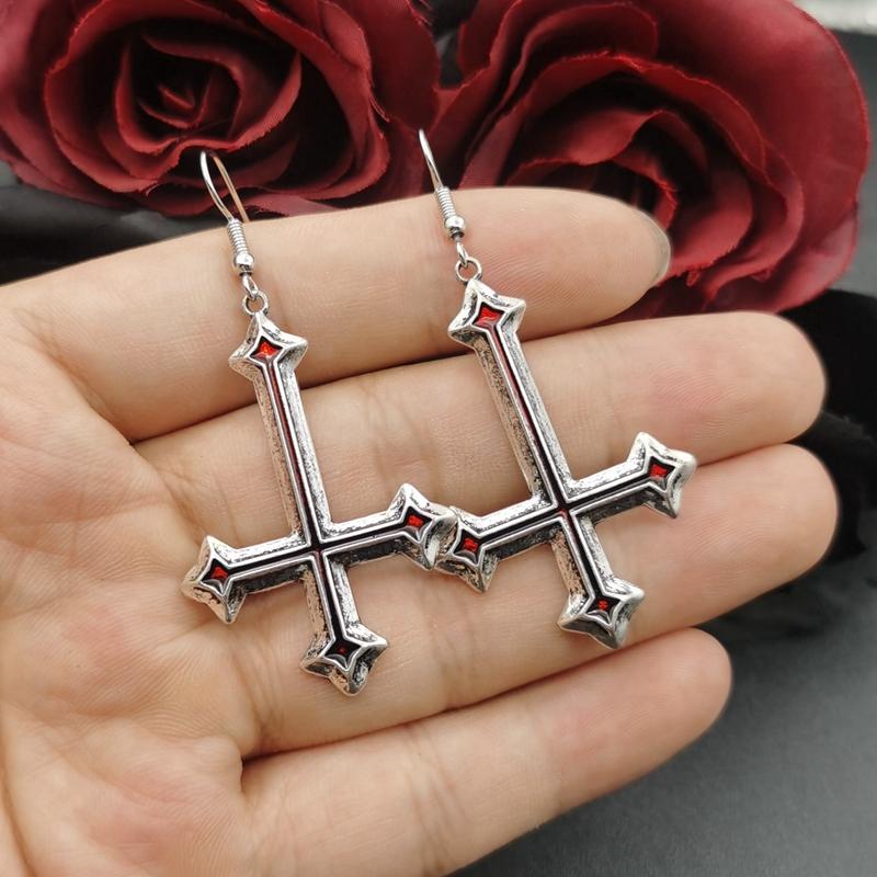 Y2K Various Styles Cross Earring for Women Girl Halloween Gothic Lolita Punk Vintage Earrings Piercing Ear Studs Jewelry