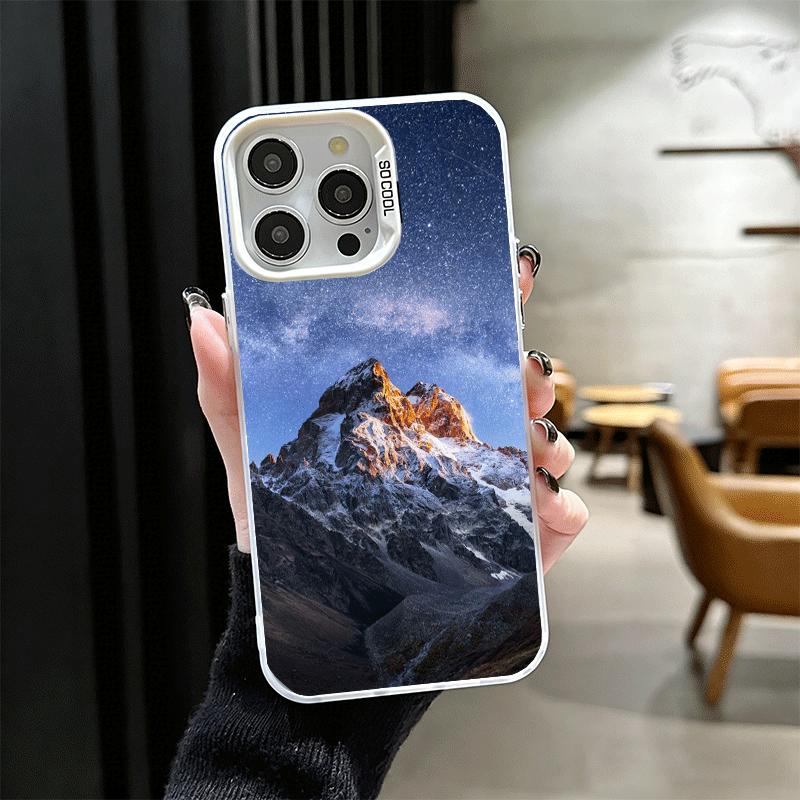 Mountain Peaks Landscape Soft Phone Case for iPhone 15 16 17 Pro Max 17Air 16E 14 Plus 13 12 Mini Shockproof Cover Back Shell