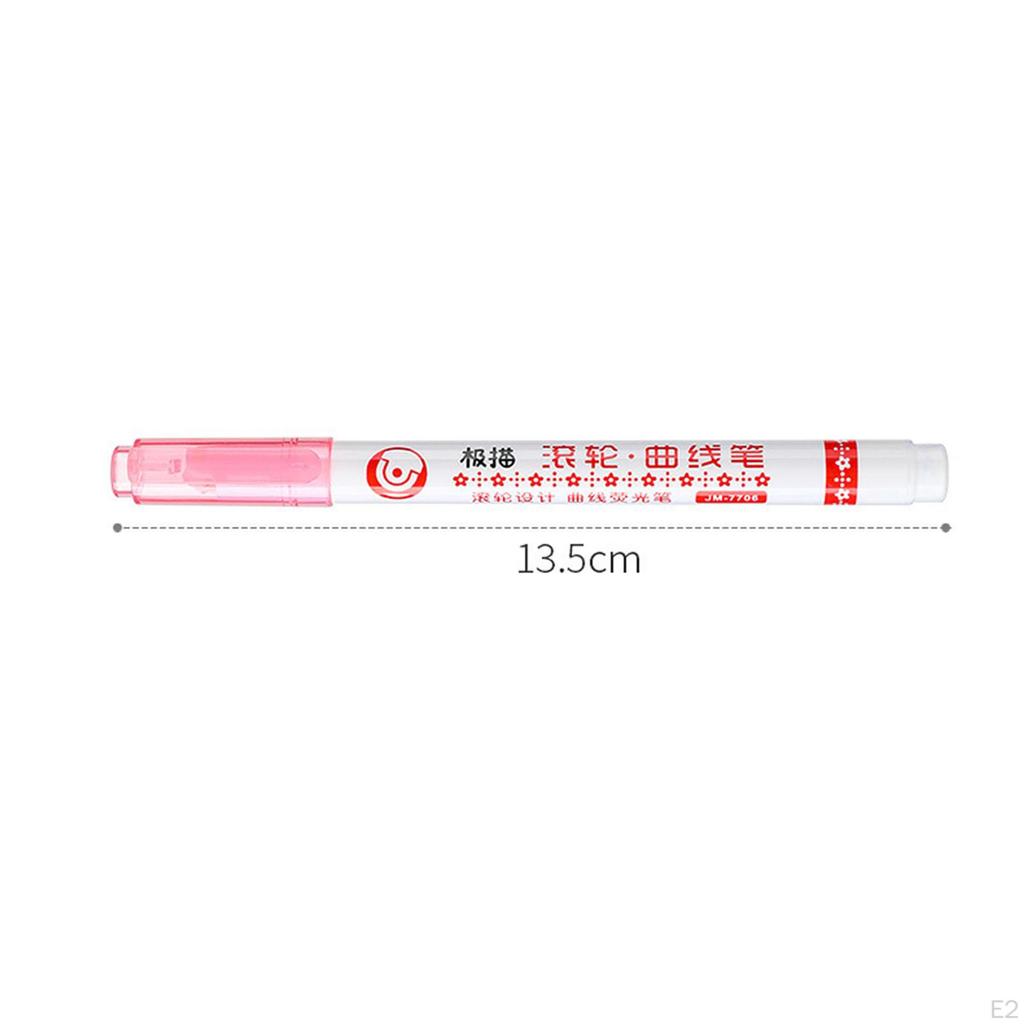 6 Pieces Curve Line Highlighter Pen Different Colors Mild Identification Marker Stationery