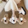 Cartoon cute ugly cute puppy fluffy shoes warm thick-soled non-slip bag head slippers 2025 winter new indoor comfort
