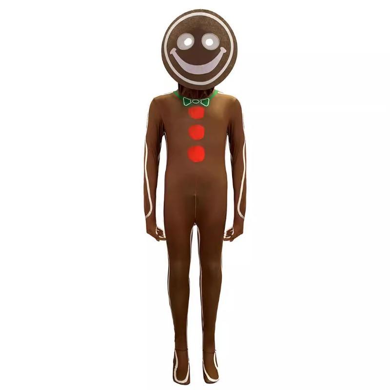 New Children's Costumes Cosplay Christmas Costume Onesie Gingerbread Man