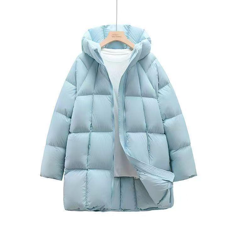 Women's 2025 Winter Korean Style Mid-Length Hooded Cotton Jacket - Thick, Warm Cloud Puff Design