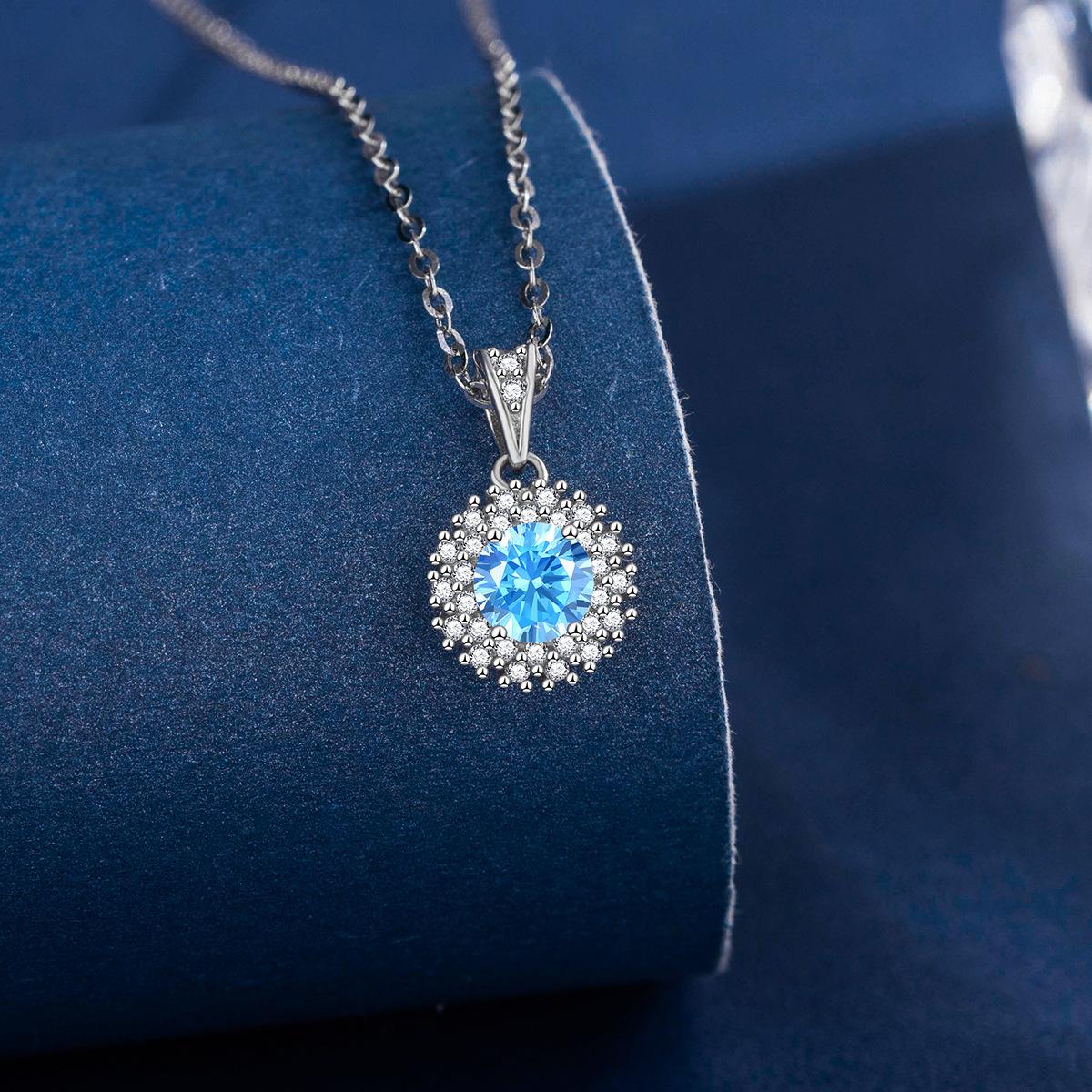 

Украшение круглое ожерелье из муассанита со снежинкой женское серебро S925 с полной инкрустацией простая цепочка на ключицу 925