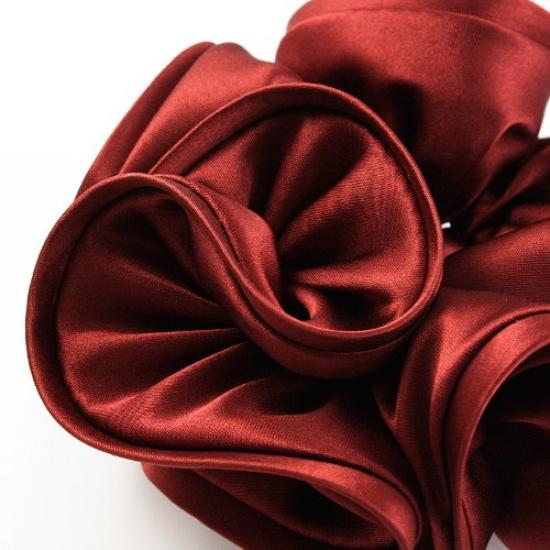 Kobe Vingtaine Satin Scrunchie Hair Hair Red Clip, Accessory, HS-6-RE,