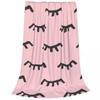 Cute Closed Eyes Plush Blanket Cartoon Beauty Eyelash Funny Throw Blanket Flannel Warm Soft for Home Hotel Sofa 125_100cm#(4)