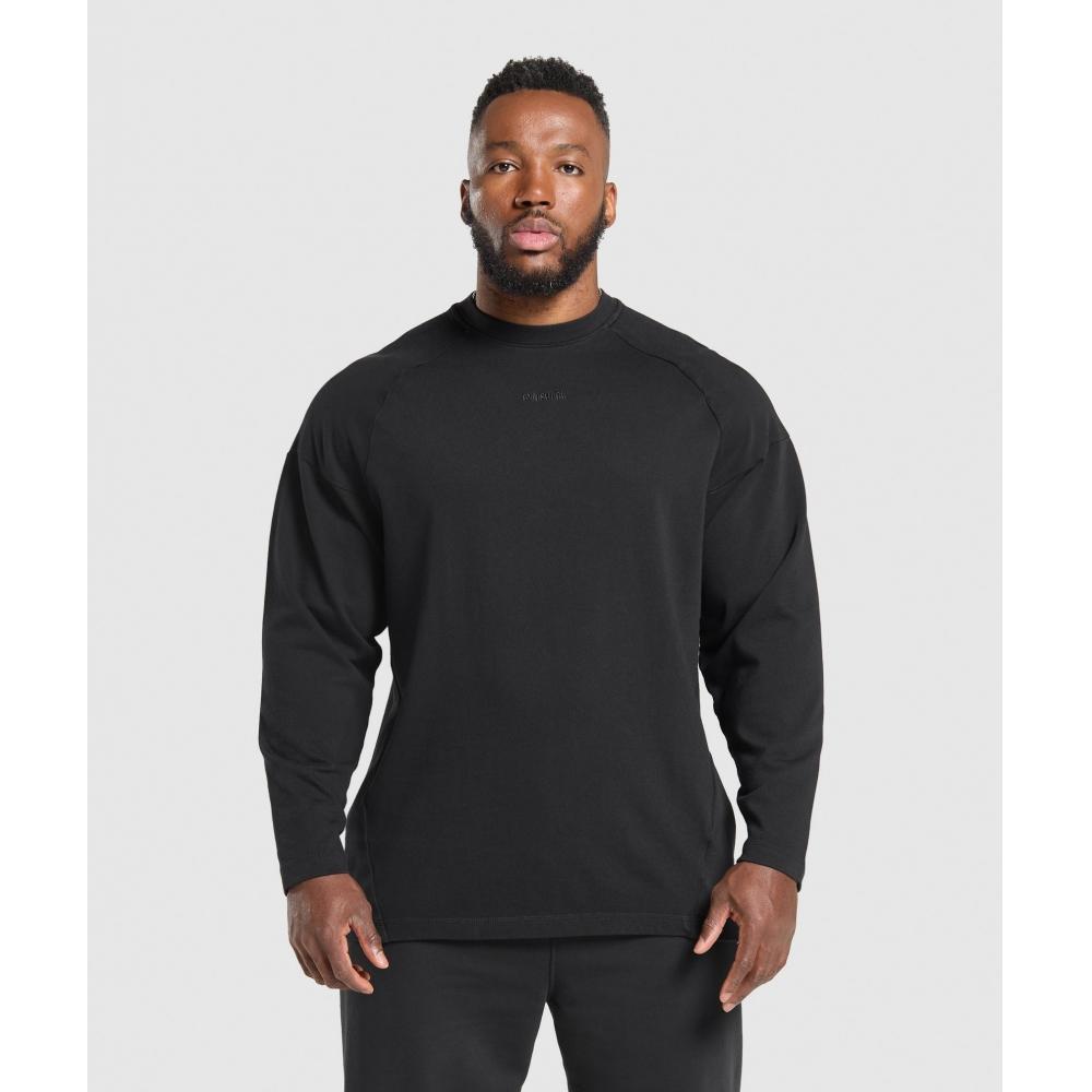 

Gymshark Футболка HeavyweighT с длинным рукавом, черная A2b5f Bb2j XS