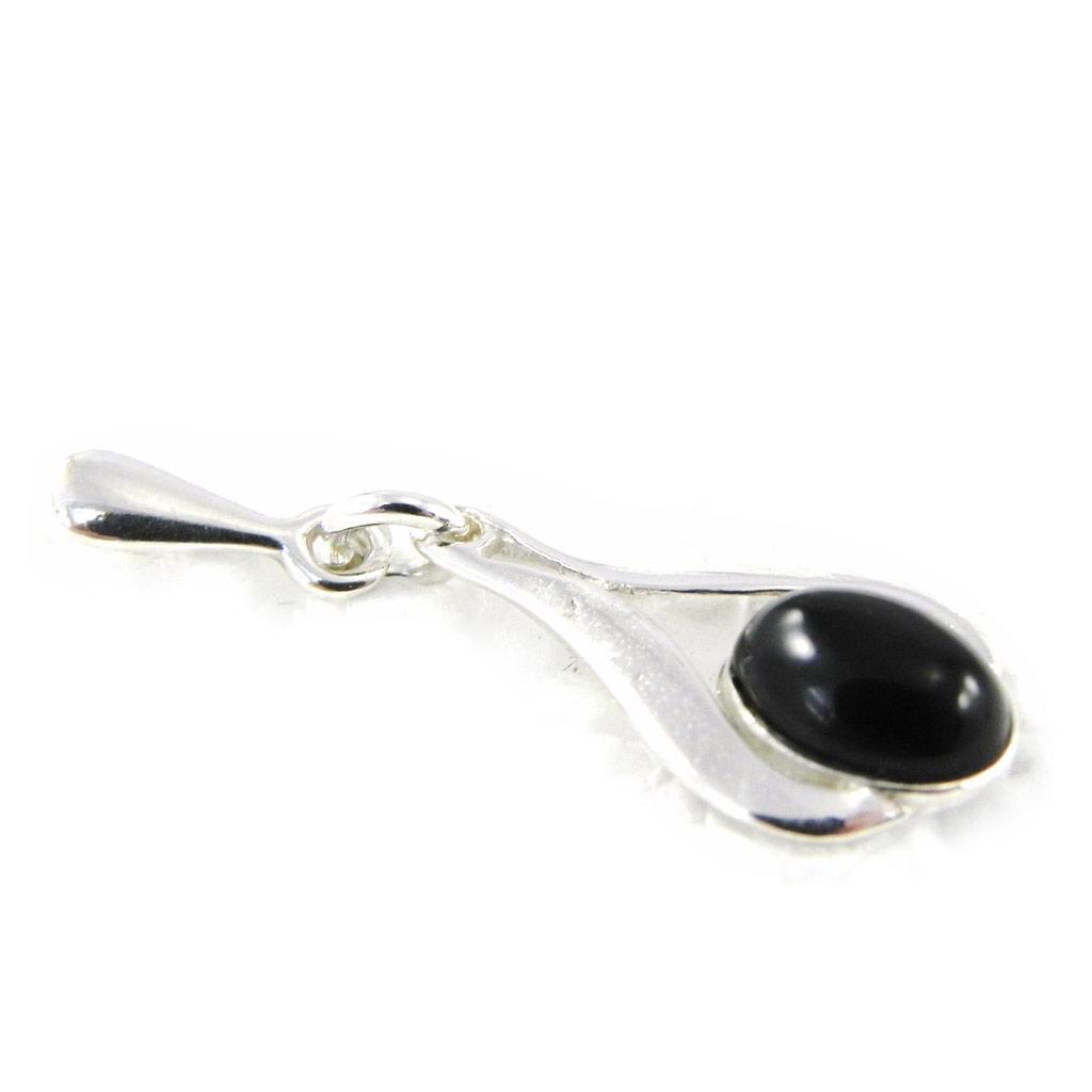 Les Trésors De Lily [H3468] - Silver Earrings 'Déesse Noir De Jais' Silver-black (rhodium-plated) - 28x9 Mm