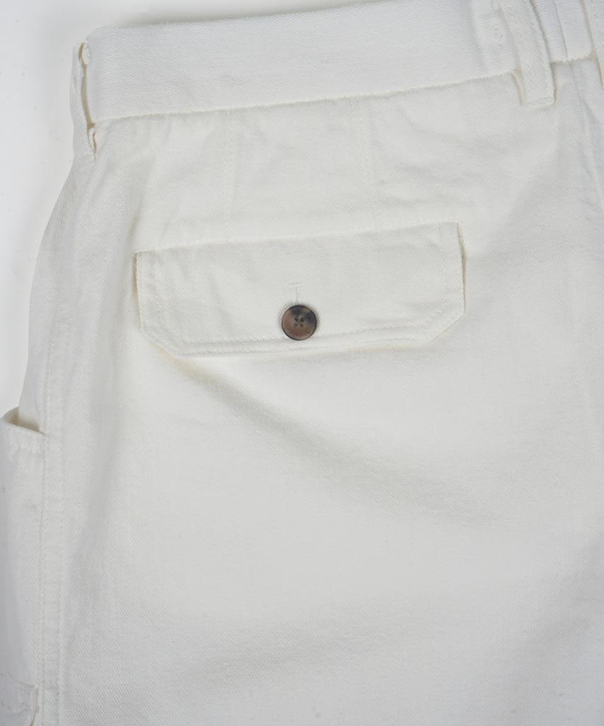 BIRBANTE Cation Washed Cargo Half Pants - Ecru