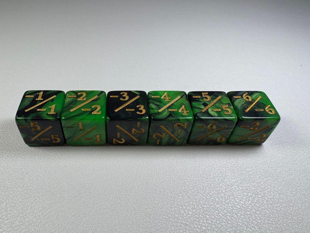 16mm Acrylic Dice for Adding and Subtracting 1-6 in Board Games and Educational Role-Playing