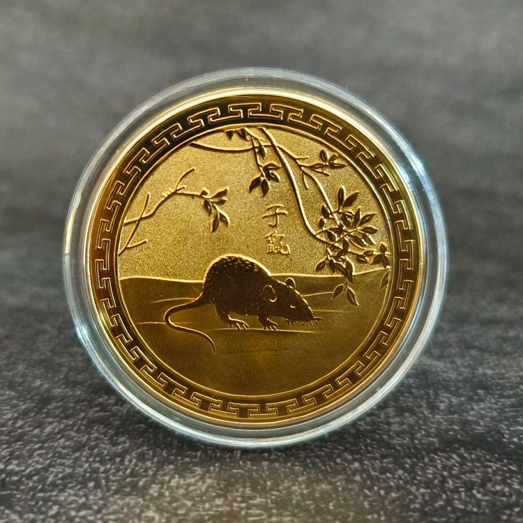 

12 памятных медалей зодиака, золотые монеты на день рождения, небольшие подарки, 12 монет зодиака с животными, поделки из металла, подарки для занятий Rat