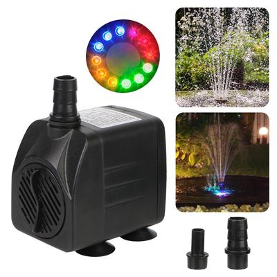 Wasserpumpe mit Netzkabel Wasserdicht Tauchfähig Springbrunnen mit 12 LED-Lichtern