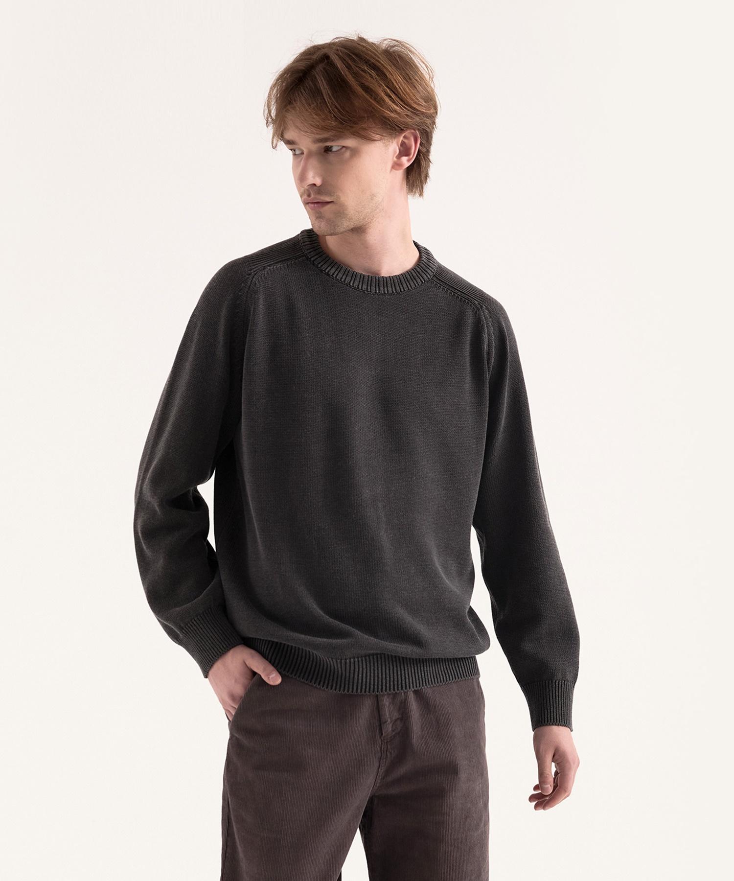 Vibrante Garment-Dyed Washable Round Knit - Charcoal Charcoal/Xxl