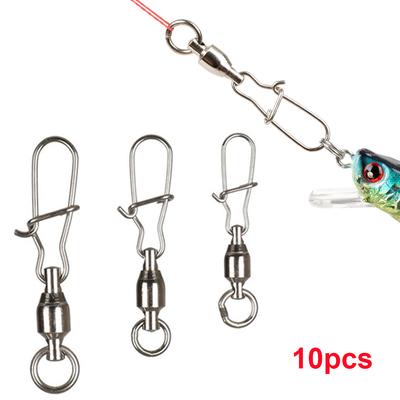Conector de linha de pesca de alta resistência e resistente com rolamento de esferas de pressão de intertravamento