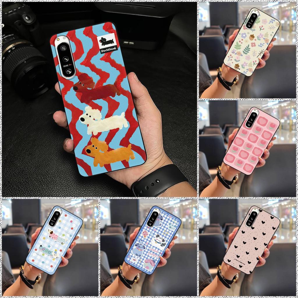 Silicone Cute Phone Case For Sony Xperia5 IV Full wrap Protective Anti-knock Graffiti Back Cover Anti-dust Shockproof