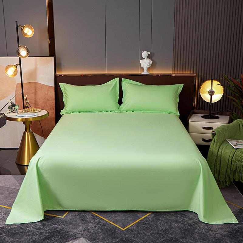 Minimalist Pure Cotton Double Bed Sheet with Pillowcase 200x230cm – Solid Color Design