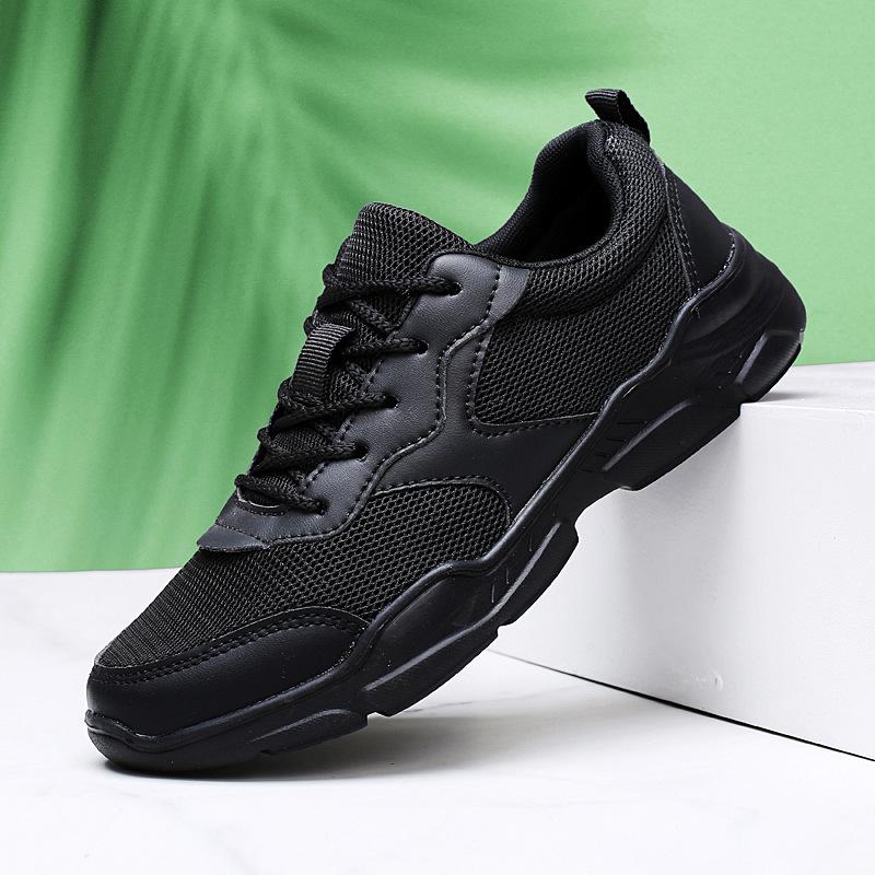 2025 Four Seasons Mesh Breathable Lightweight Casual Sneakers Thick-soled Lace-Up Height Breathable Large Size Women's Shoes