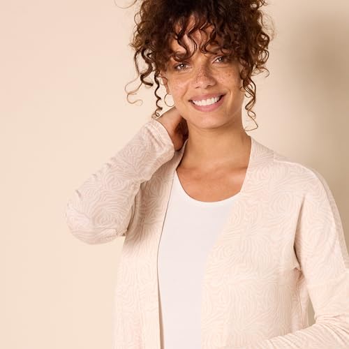 Amazon Essentials Women's Ultra-Lightweight Open-Front Cardigan, Relaxed Fit, Beige Zebra Stripe, Size 2XL