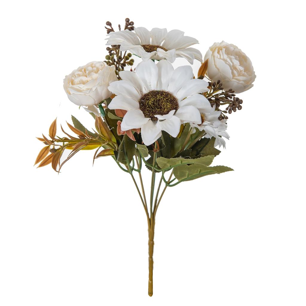 1/4PCS Artificial Flowers Silk Holding Sunflowers Festival Wreath Wedding Bouquets Home Room Arrangement Vases Window Sill Decor