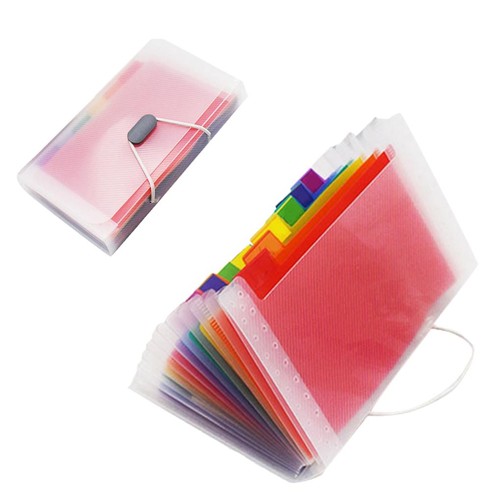 A6 File Folder Storage Bag Exam Paper Bill Document Organizer Rainbow File Expansion Bag Portable Home School Office Binder