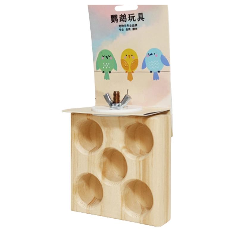 

Parrots Feeding Toy Wood Birds Play Stand Interactively Pet Toy Supply for Foraging and Perching