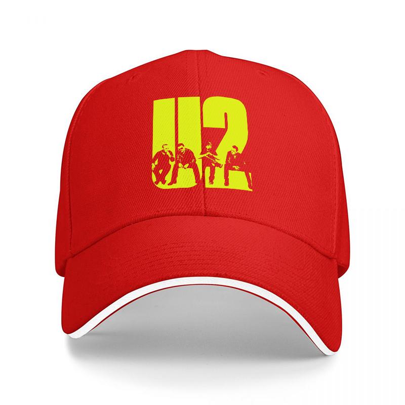 

U Band Logo Black Baseball Cap with Neon Yellow Design Classic Fit Adjustable Hat for Music Fans and Rock Enthusiasts Adjustable