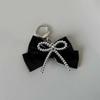 Large Bowknot Bag Charms Fashion Keychain For Women Girls Simple Pu Leather Bow Keyring Backpack Decoration Accessories Gifts