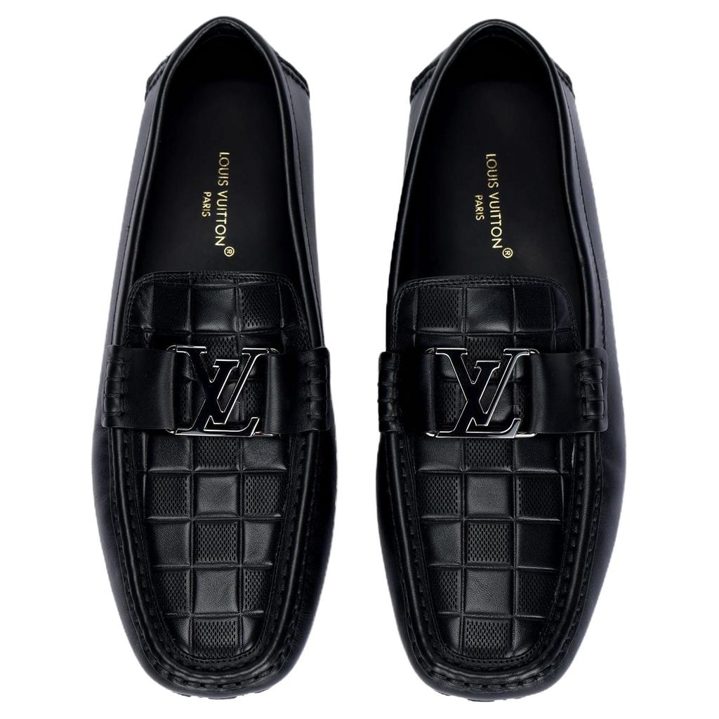 LOUIS VUITTON Monte Carlo Moccasin Shoes 'Black Plaid Top' 1ABFVC